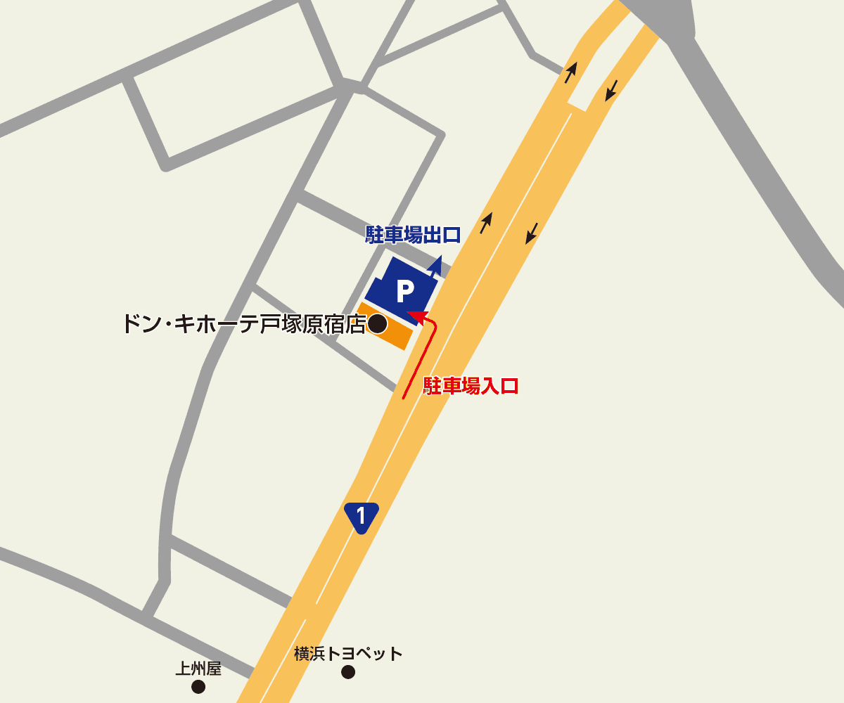 戸塚原宿店 駐車場地図