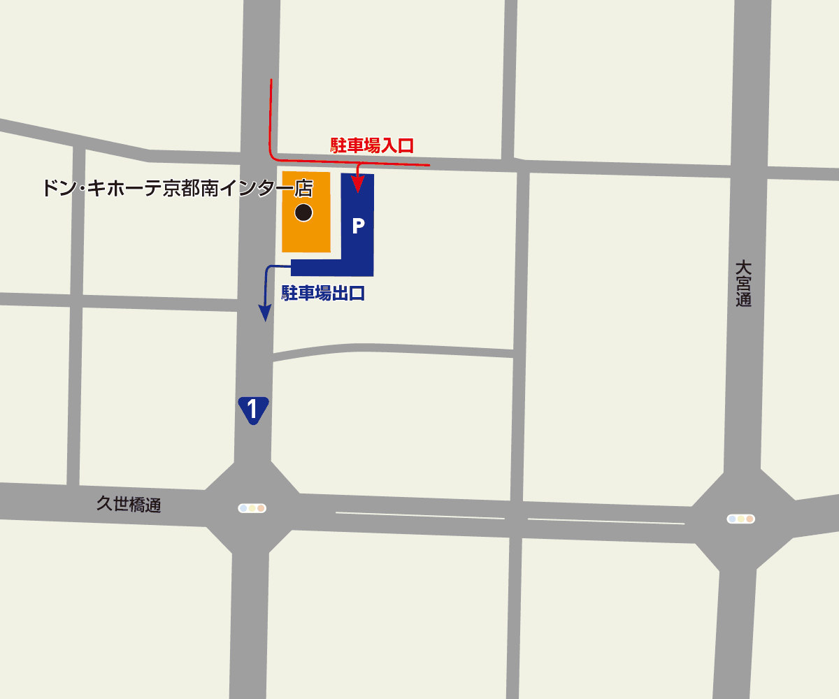 京都南インター店駐車場地図