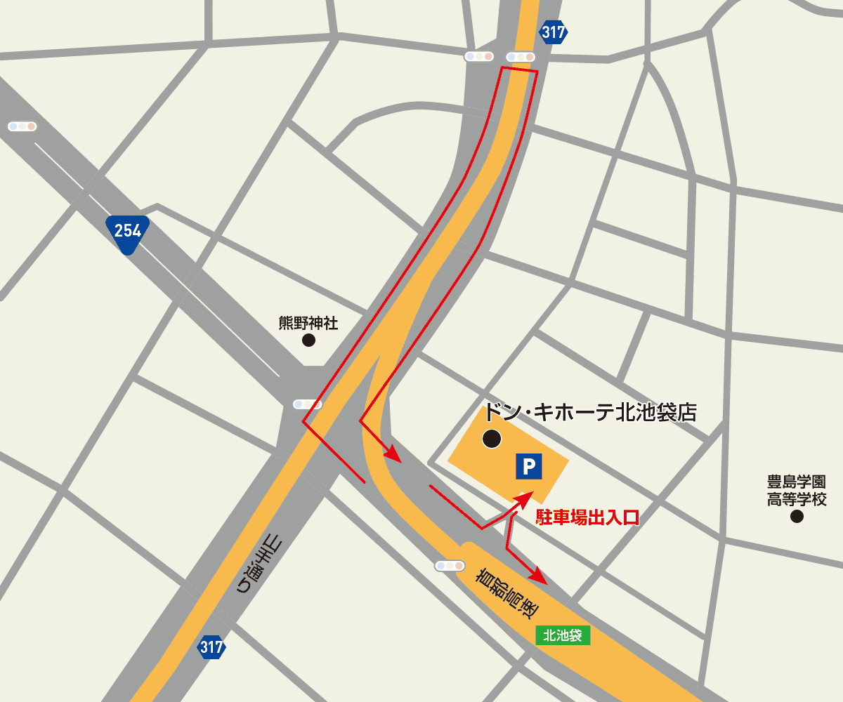 北池袋店 駐車場地図