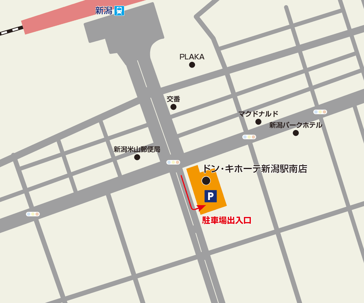 新潟駅南店 駐車場地図