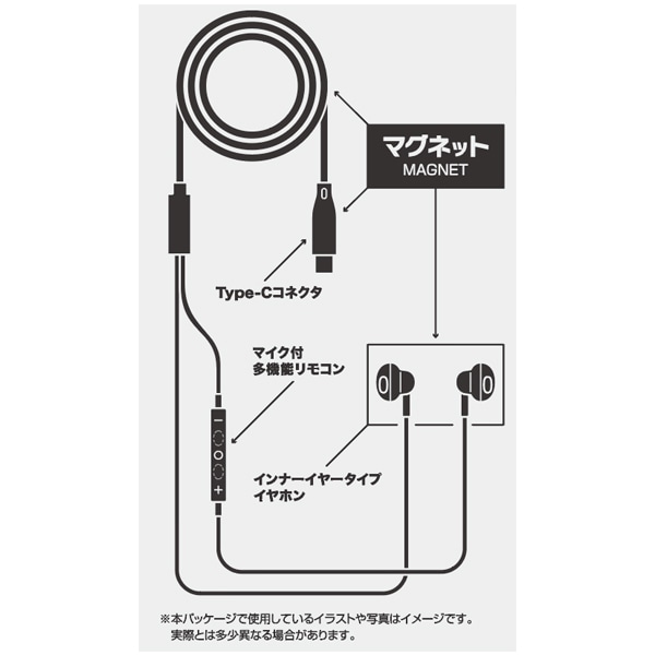 マグネット式Type-Cイヤホン　MAGPHON